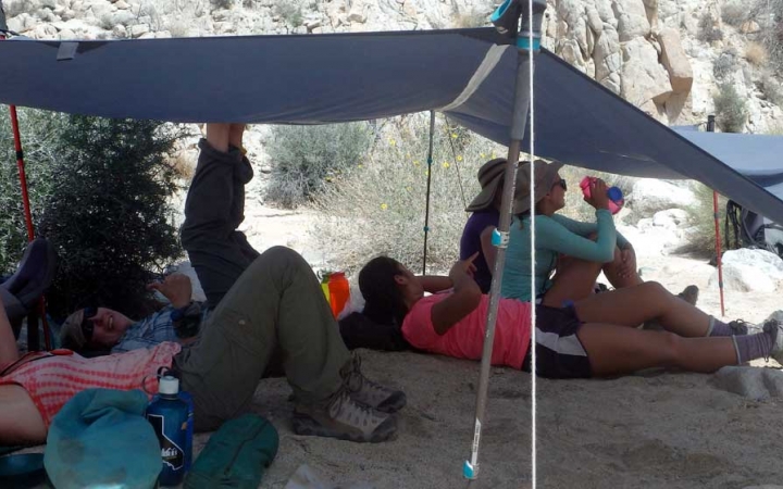 backpacking camp for teens in joshua tree